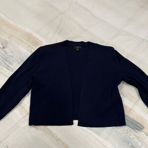 Ann Taylor Navy Open Cardigan-cropped
